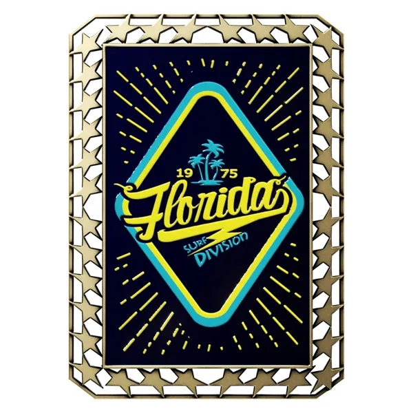 Express Star Border Rectangle Insert Medal