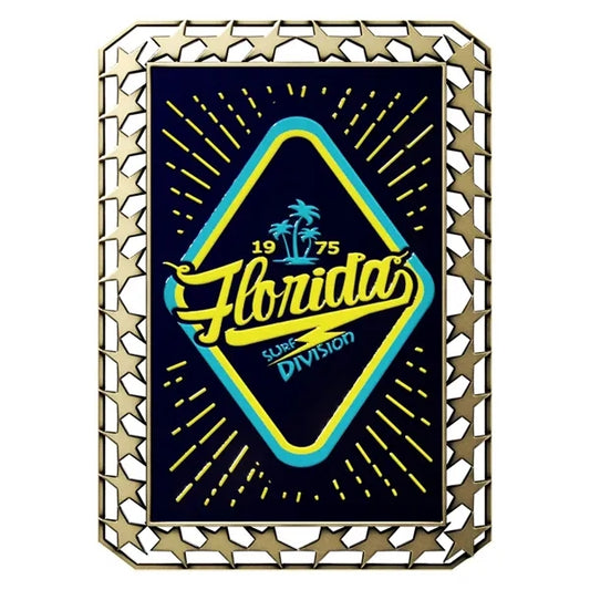 Express Star Border Rectangle Insert Medal
