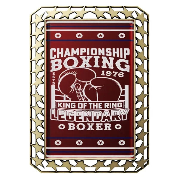 Express Star Border Rectangle Insert Medal