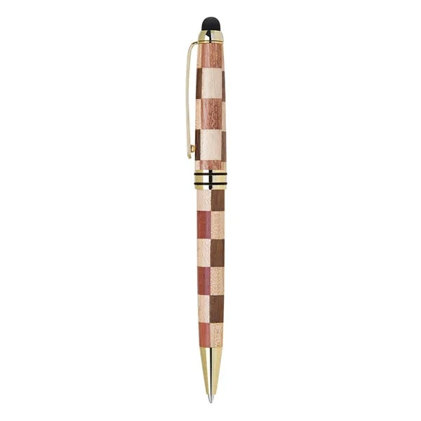Wood Checkerboard Stylus Pen
