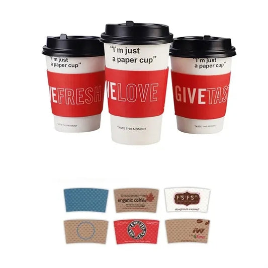 Double Wall Disposable Coffee Paper Cup Sleeve