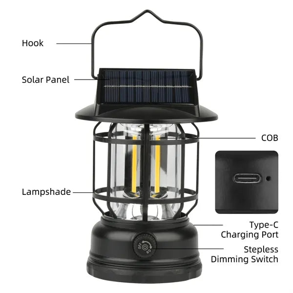 Portable LED Solar Camping Lantern