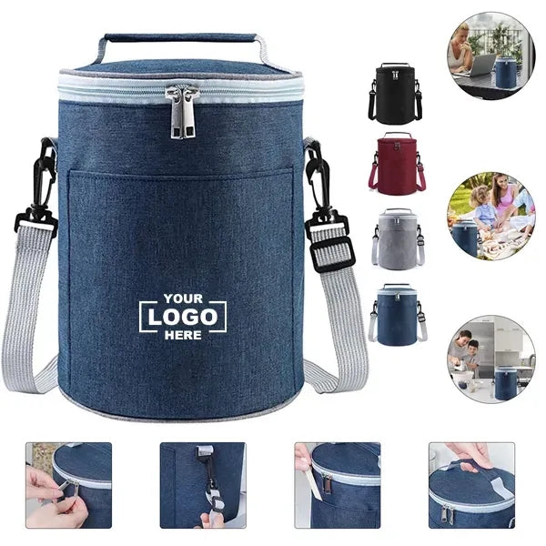 Oxford cloth round insulated cooler bag