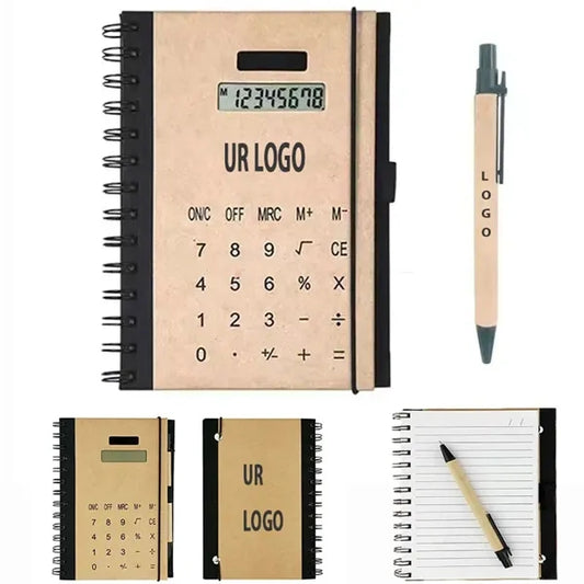 Multi Function Spiral Notebook Solar Calculator With Pen