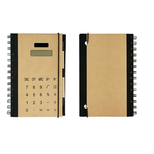 Multi Function Spiral Notebook Solar Calculator With Pen