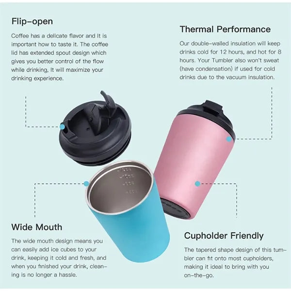 12 oz Stainless Steel Insulated Travel Coffee Mug