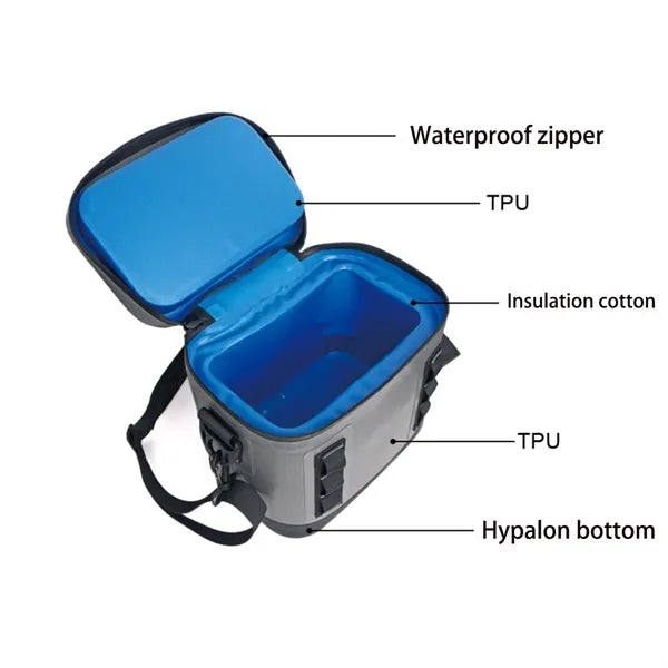 Portable 8L Insulated Leakproof Travel Cooler Bag