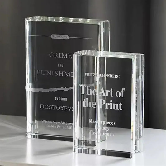 Book Shape Crystal Award