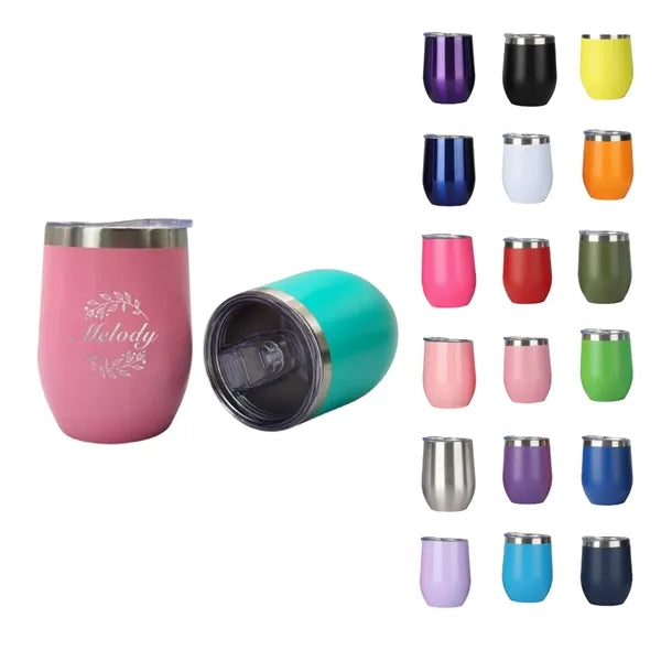 12oz Ovoid Vacuum Stemless Egg-Shaped Wine Tumbler