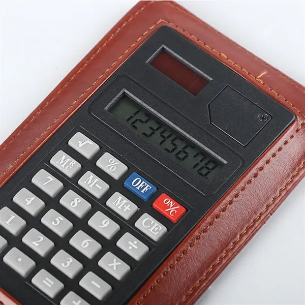 Portable Memo Book With Calculator Pen Holder Set