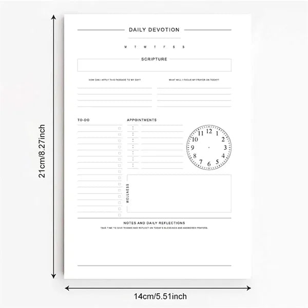 Daily Devotion Planner Undated Tear-Off Sheets