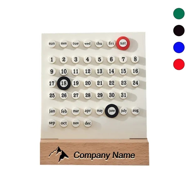 Wooden Desk Perpetual Calendar