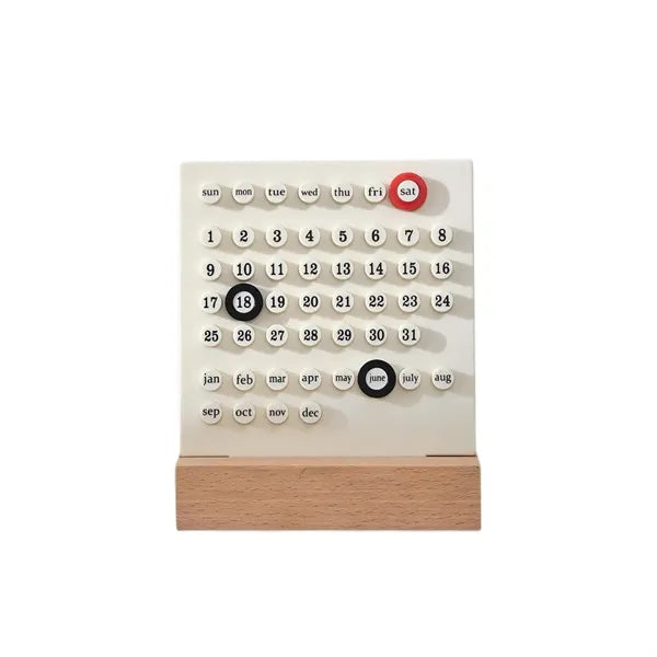 Wooden Desk Perpetual Calendar