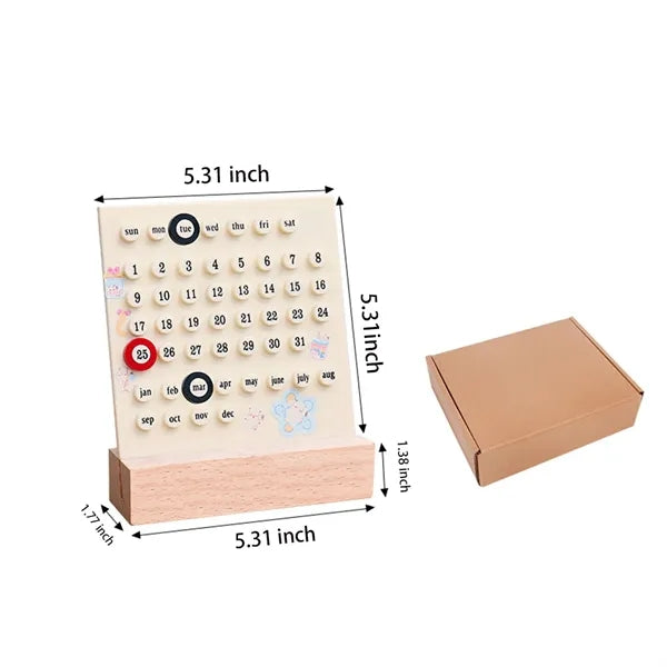 Wooden Desk Perpetual Calendar
