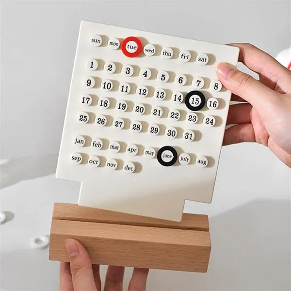 Wooden Desk Perpetual Calendar