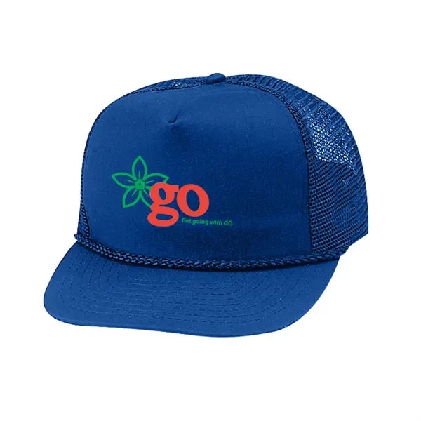 Structured Cotton Blend Twill Mesh Cap