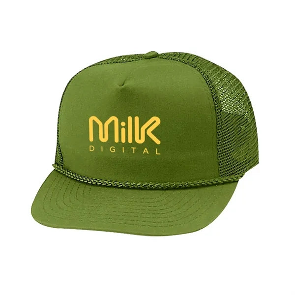 Structured Cotton Blend Twill Mesh Cap