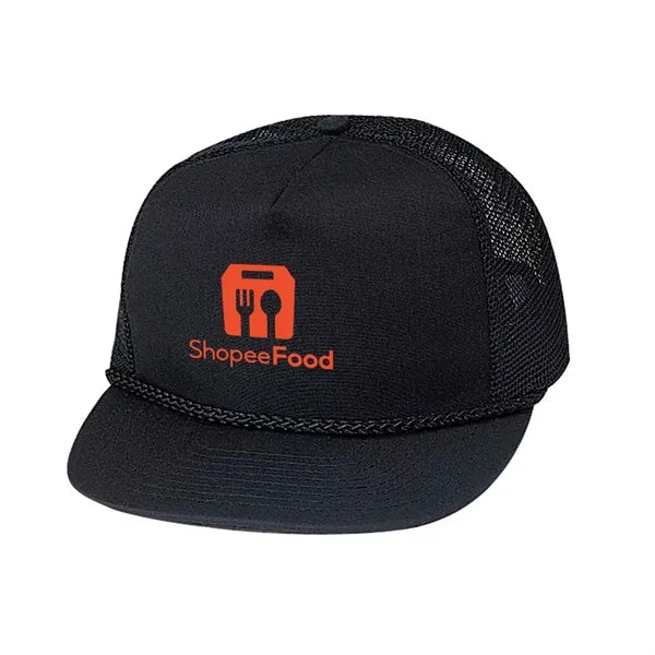 Structured Cotton Blend Twill Mesh Cap