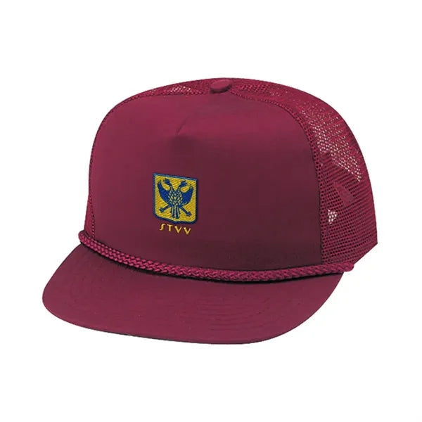 Structured Cotton Blend Twill Mesh Cap