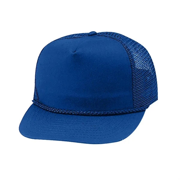 Structured Cotton Blend Twill Mesh Cap