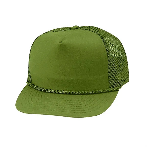 Structured Cotton Blend Twill Mesh Cap