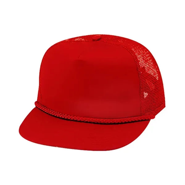 Structured Cotton Blend Twill Mesh Cap