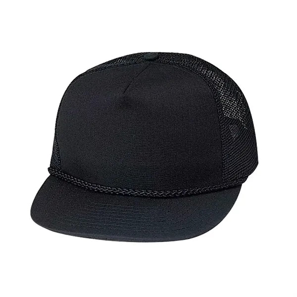 Structured Cotton Blend Twill Mesh Cap