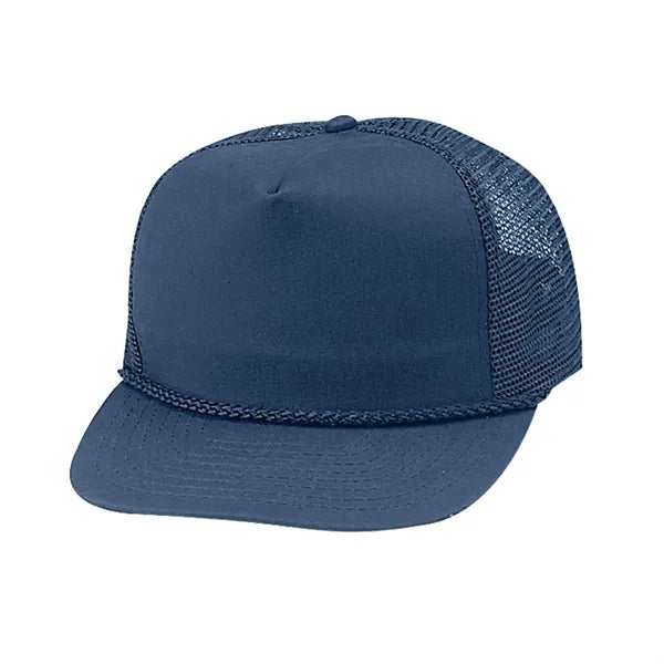 Structured Cotton Blend Twill Mesh Cap