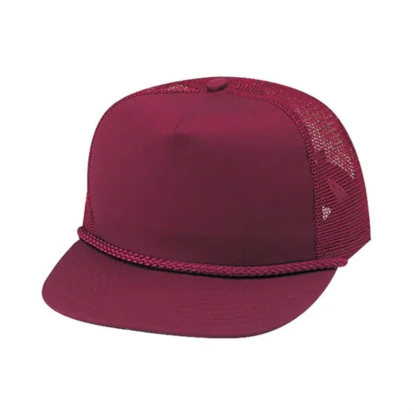 Structured Cotton Blend Twill Mesh Cap