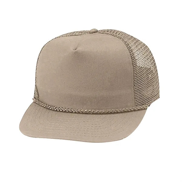 Structured Cotton Blend Twill Mesh Cap