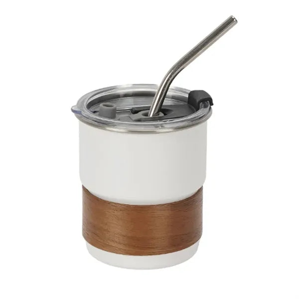 10 Oz. Stainless Steel Camping Mug With Wooden Sleeve