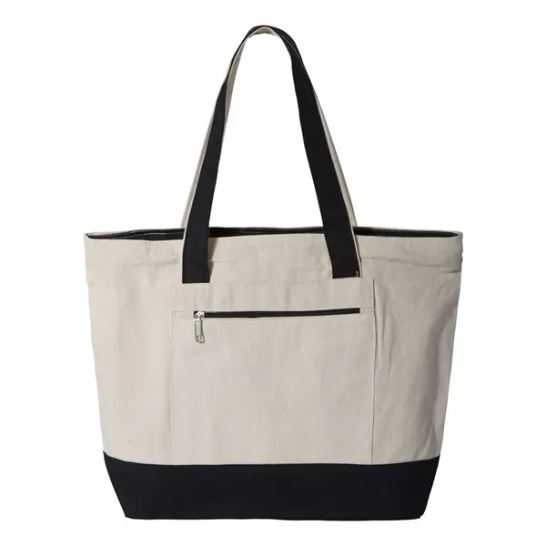 Cotton Canvas Zippered Boat Tote Bag