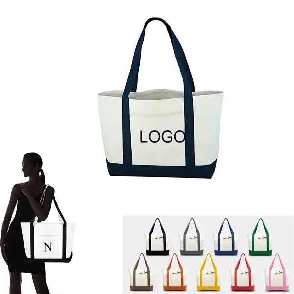 Canvas Tote Bag,Work Bag With Outer Pocket