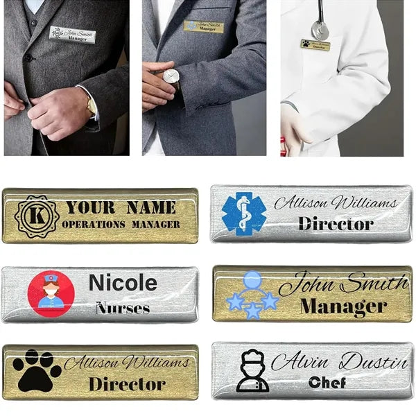 Full Color Acrylic Name Badge with Pin or Magnet