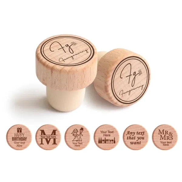 Engraved Wood Wine Stoppers