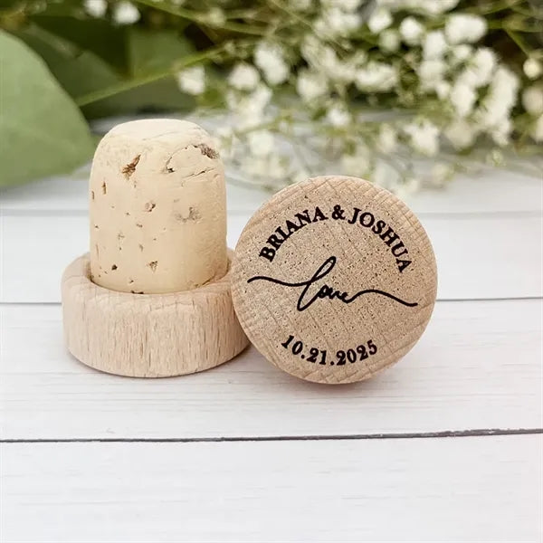 Engraved Wood Wine Stoppers