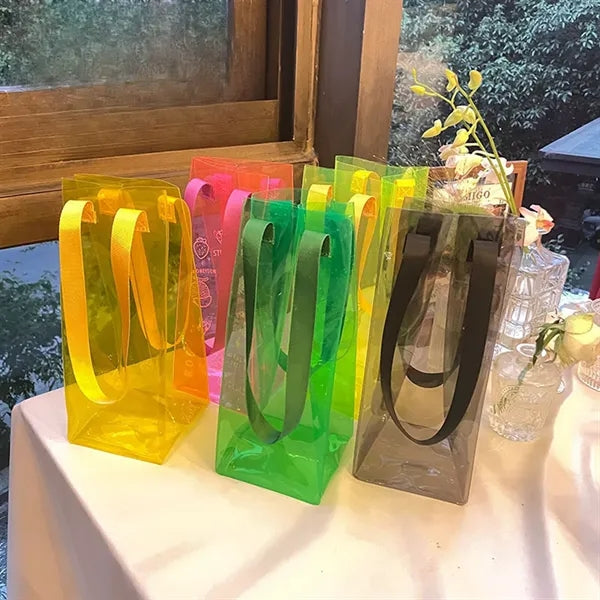 Transparent PVC Folding Clear Wine Bag