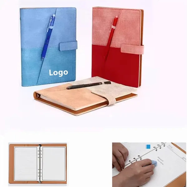 A5 PU Leather Erasable Repeat Writing Refillable Notebook