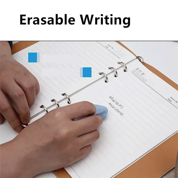 A5 PU Leather Erasable Repeat Writing Refillable Notebook