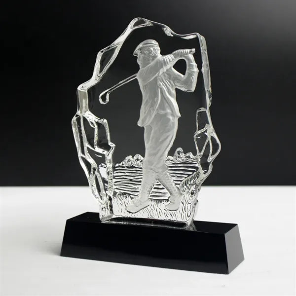 Crystal Golf Player Trophy
