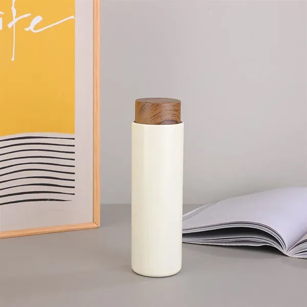 400ml Stainless Steel Water Bottle with Bamboo Lid