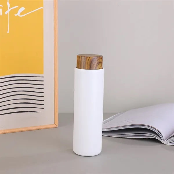400ml Stainless Steel Water Bottle with Bamboo Lid