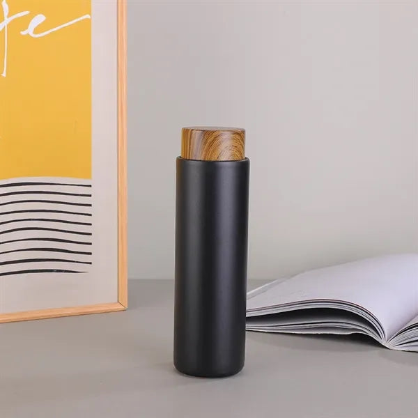 400ml Stainless Steel Water Bottle with Bamboo Lid