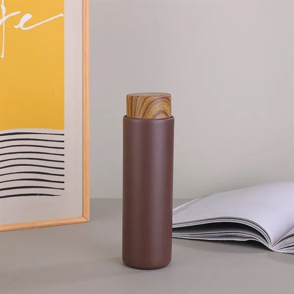 400ml Stainless Steel Water Bottle with Bamboo Lid