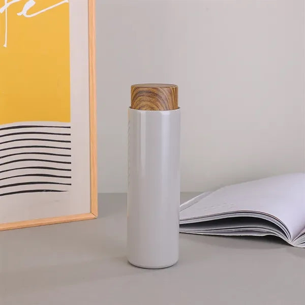 400ml Stainless Steel Water Bottle with Bamboo Lid