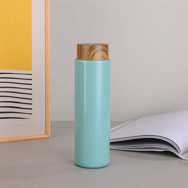 400ml Stainless Steel Water Bottle with Bamboo Lid