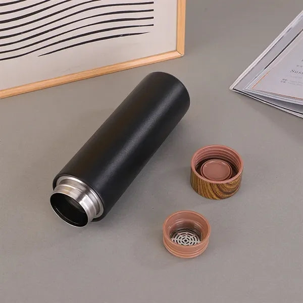 400ml Stainless Steel Water Bottle with Bamboo Lid