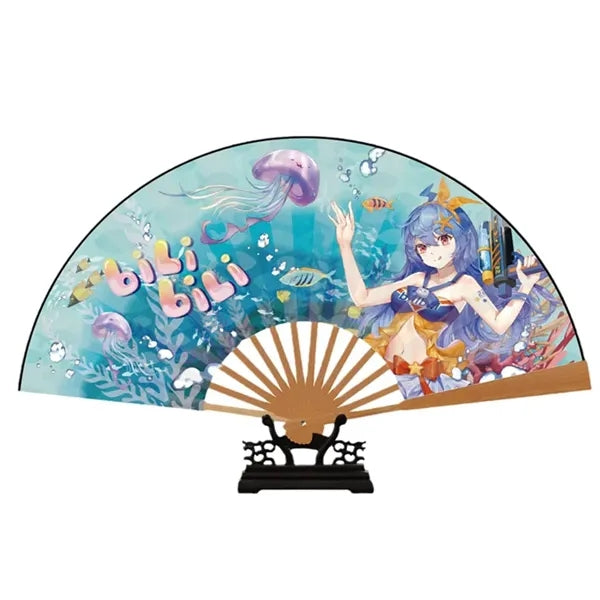 10 inch DIY Handheld Folding Full Color Paper Natural Bamboo