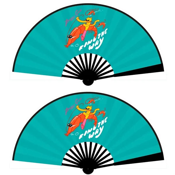 10 inch DIY Handheld Folding Full Color Paper Fan