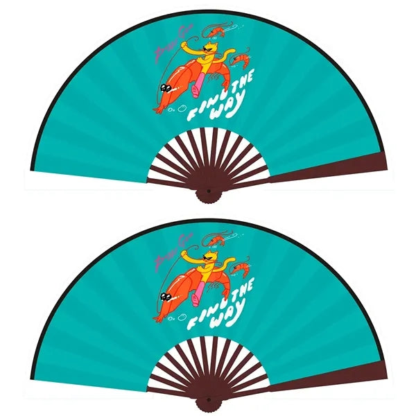 10 inch DIY Handheld Folding Full Color Paper Fan